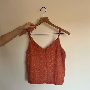 Madewell Cropped Orange Floral Tank